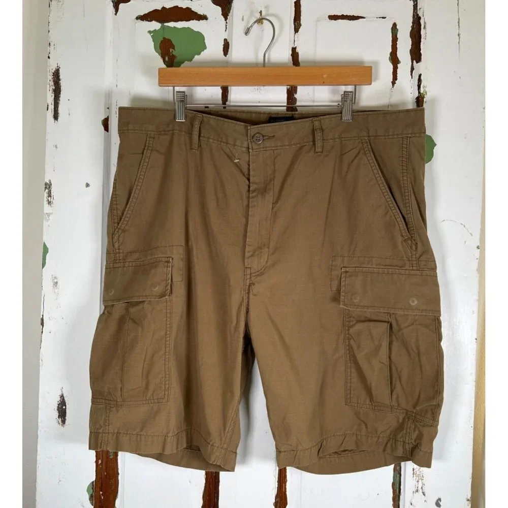 Levi Strauss & Co Mens Size 40 W Dark‎ Khaki Cargo Short Surplus Utility Cotton